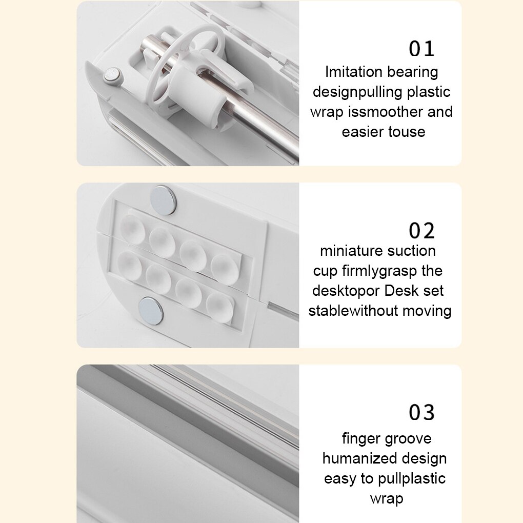 Food Wrapper Box Food Wrapping Film Dispenser Plastic Wall Hanging Preservative Film Storage Box