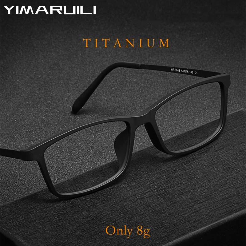 Business Glasses Frame Men TR90 Glasses Frame Female Square Frame Elastic Paint Titanium Temple Prescription Glasses HR3048