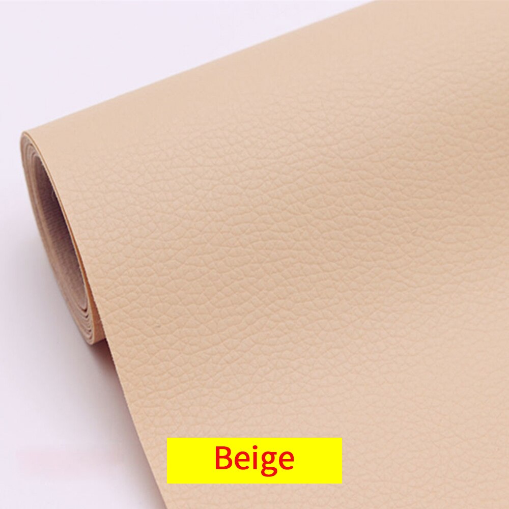 Cuir PU auto-adhésif pour siège de voiture, 20x30cm, tissu pour siège de voiture: Beige