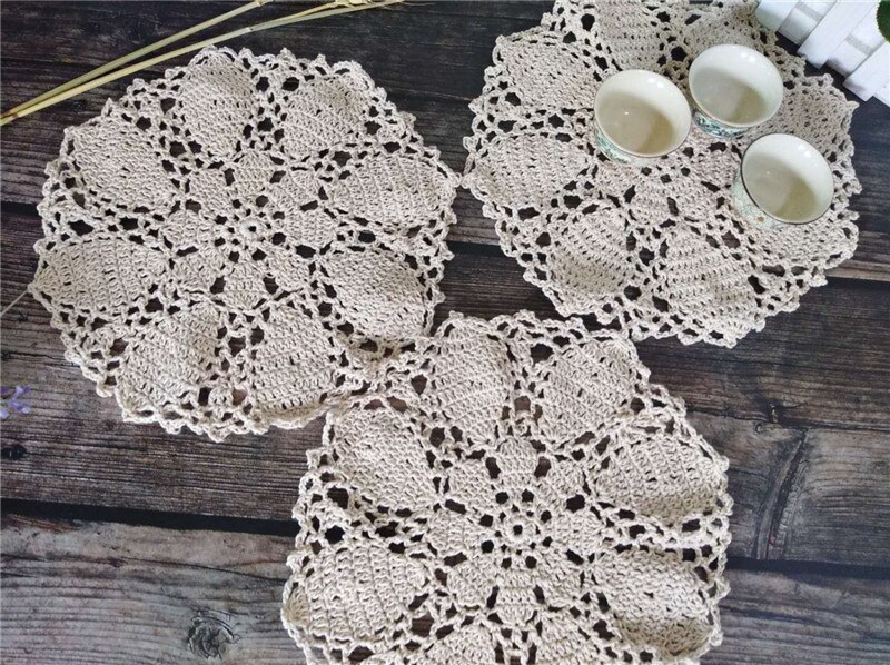 MOHUIED Ronde Hand Gehaakte Doily Vintage Cup Mat Katoen
