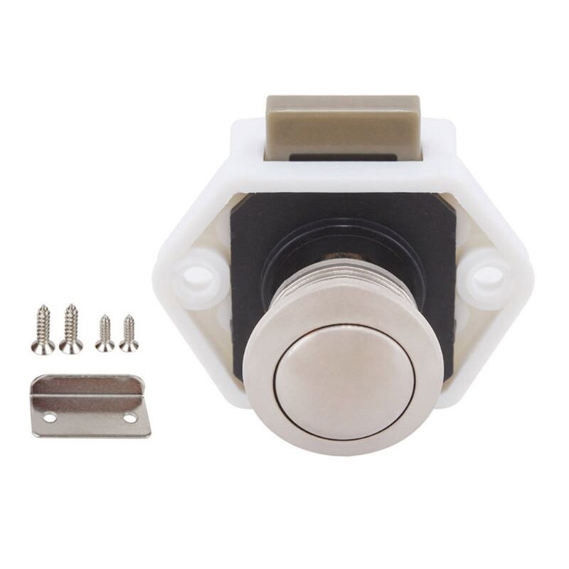 20mm autocamper bil push lock rv campingvogn båd skuffe låse knap låse: Hvid