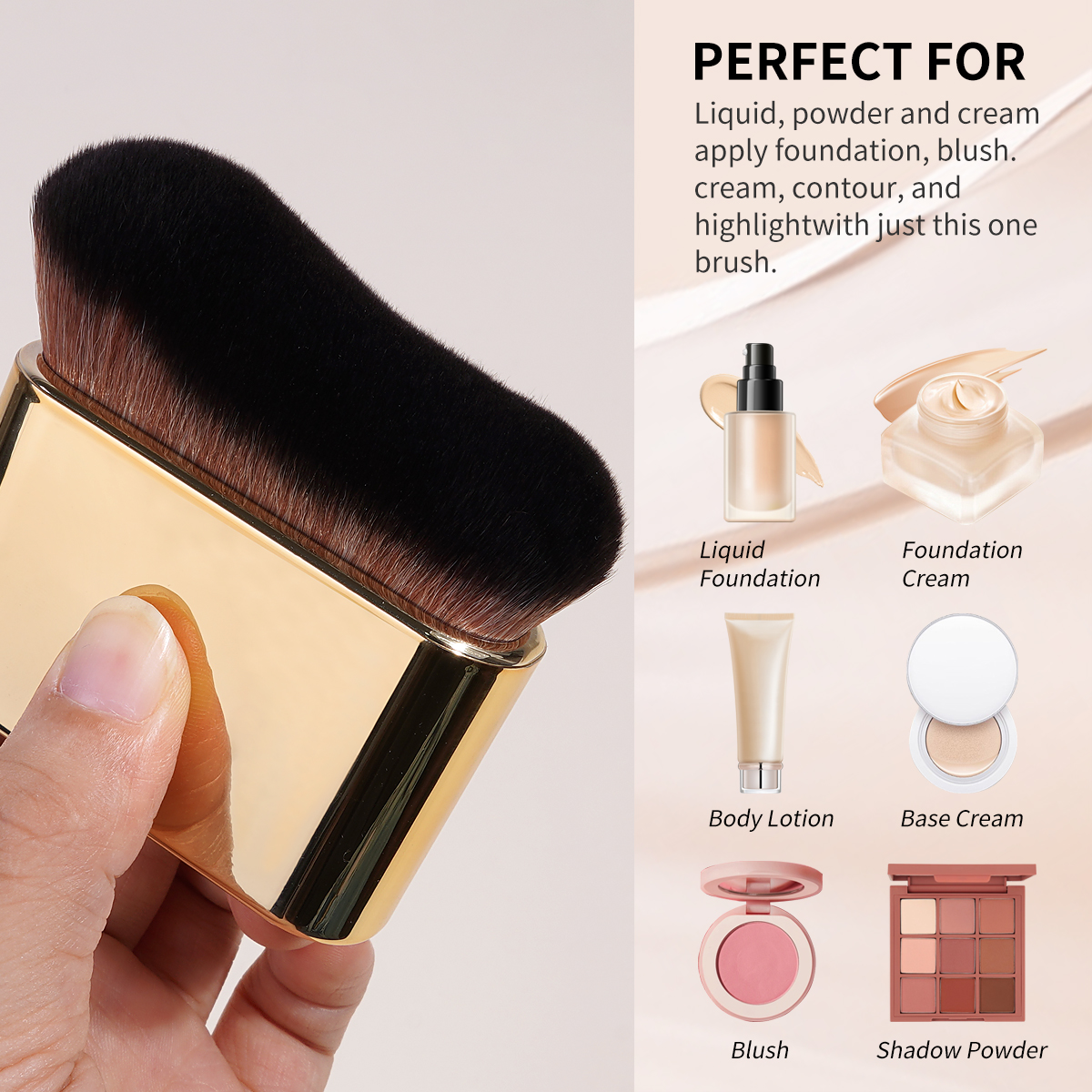Pinceau de maquillage sirène pour fond de teint corporel, brosse pour bronzage, mousse autobronzante, sans soleil, 1 pièce