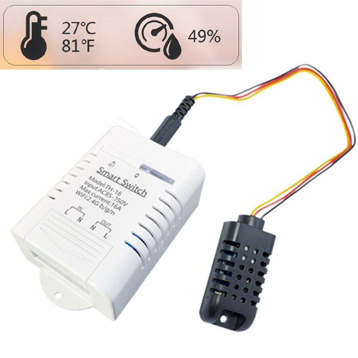 Mobile Phone APP WiFi Control Smart Switch Temperature Humidity Measurement Monitor Controller Home Automation