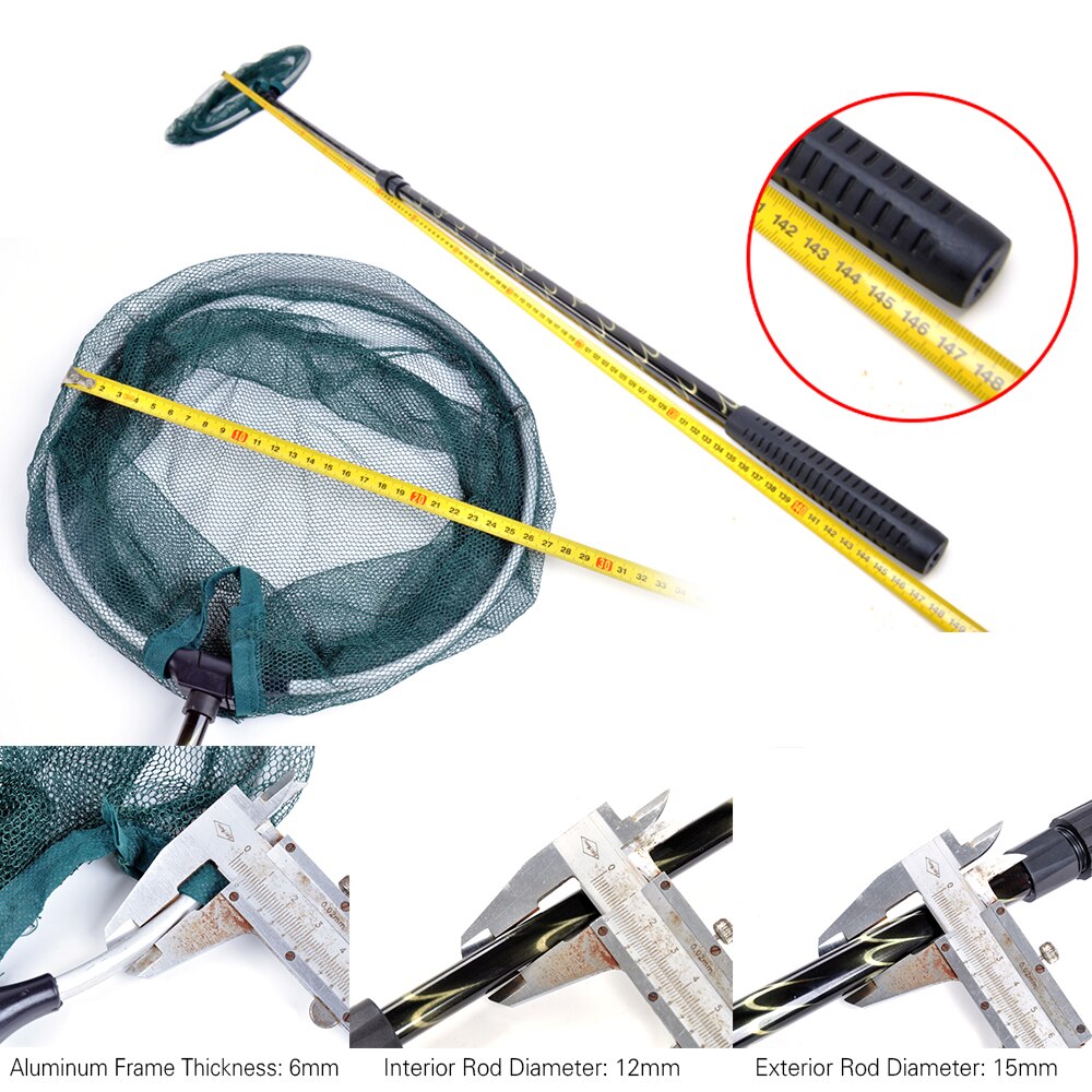 Lixada Fishing Net 145/180cm Retractable Telescoping Aluminum Alloy Fishing Landing Net crayfish catcher trap for Carp Pesca