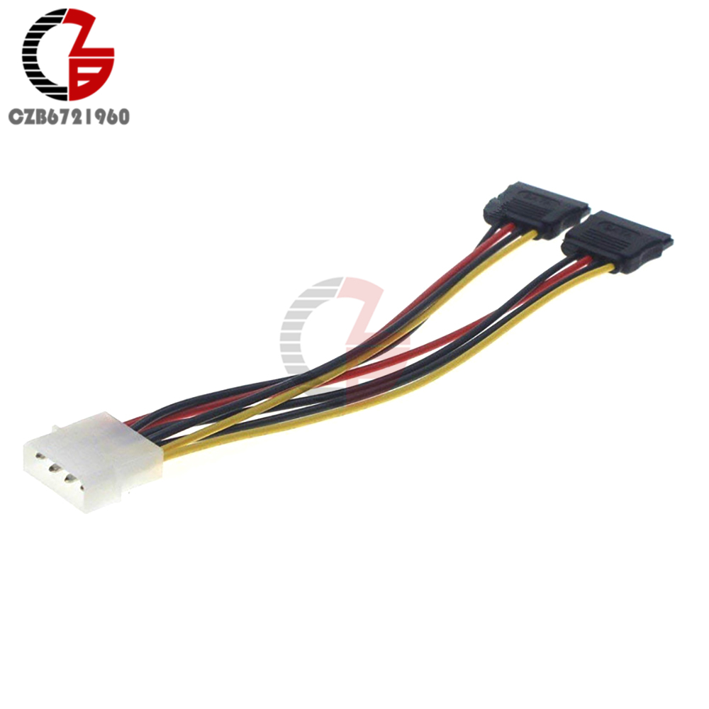 4 Pin IDE Molex zu 2 Serial ATA SATA Y Splitter Dual Festplatte Adapter Kabel Stecker