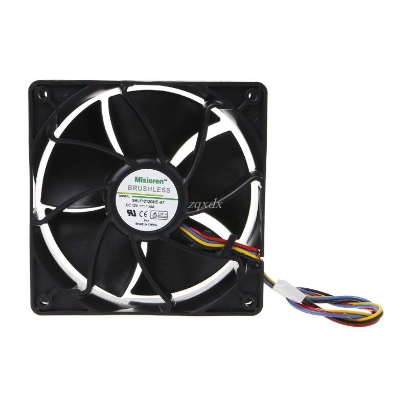 Cooling Fan 12038 12V 1.85A Dual Ball Bearing Brushless 4-Wire PWM Temperature Control Air Cooler Mining Machine