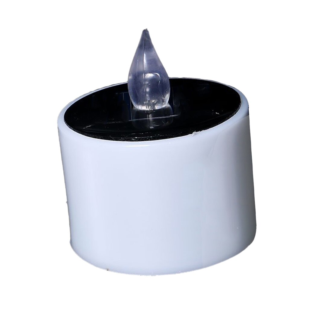 Solar Powered Electric LED Candles Flickering Flameless Tea Light Yellow