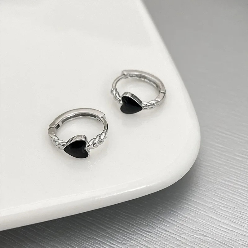 Brincos de argola para mulheres, prata esterlina 925, simples embutidos, acessórios para jóias do casamento, temperamento