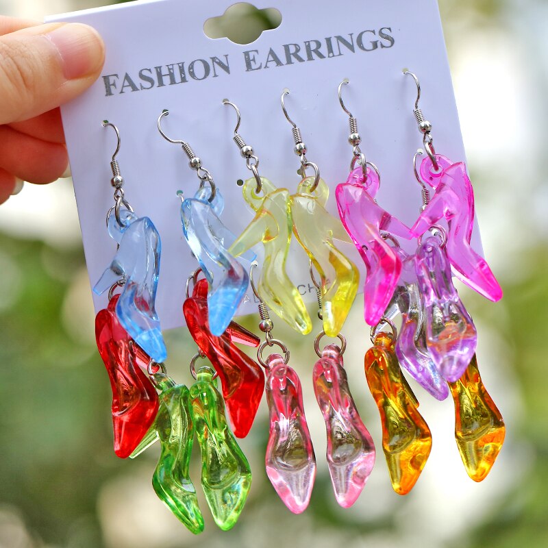 Boucles d'oreilles en forme d'animal et de dinosaure, 8 paires/ensemble, tendance, mignonnes, adaptées aux femmes, transparentes, ours, fleur, petites boucles d'oreilles, naissance amusante