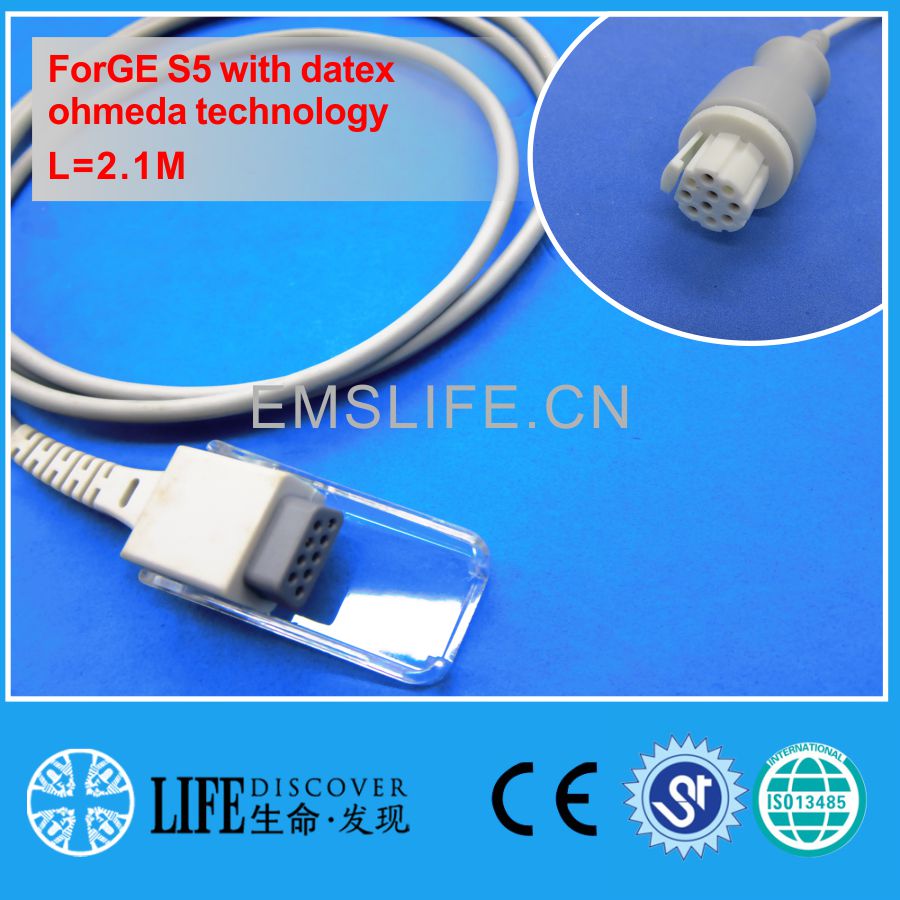 Lange Kabel Awt Volwassen Vinger Clip Spo2 Sensor Voor Ge S/5 Met Datex-Ohmeda Technologie: spo2 adapter cable