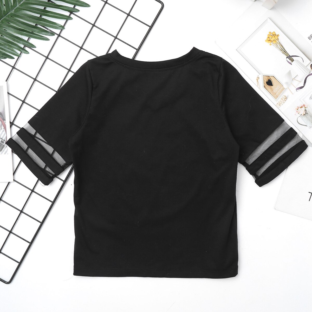 T-shirt estiva per ragazze T-shirt tinta unita scollo a V manica corta T-shirt in cotone per bambini abbigliamento per ragazze T-shirt per bambini Casual abbigliamento