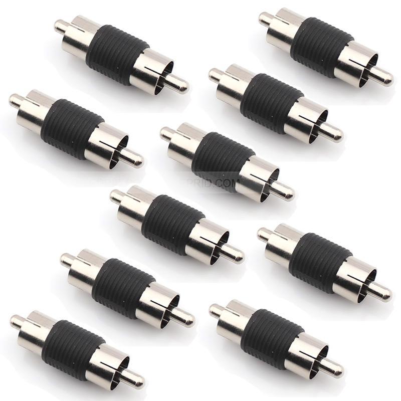 Pack De 10 Acopladores RCA Macho A Macho OTOTEC - Chapados En Oro, Para Extender Cables De Audio/Video - Compatible Con La Mayoría De Dispositivos