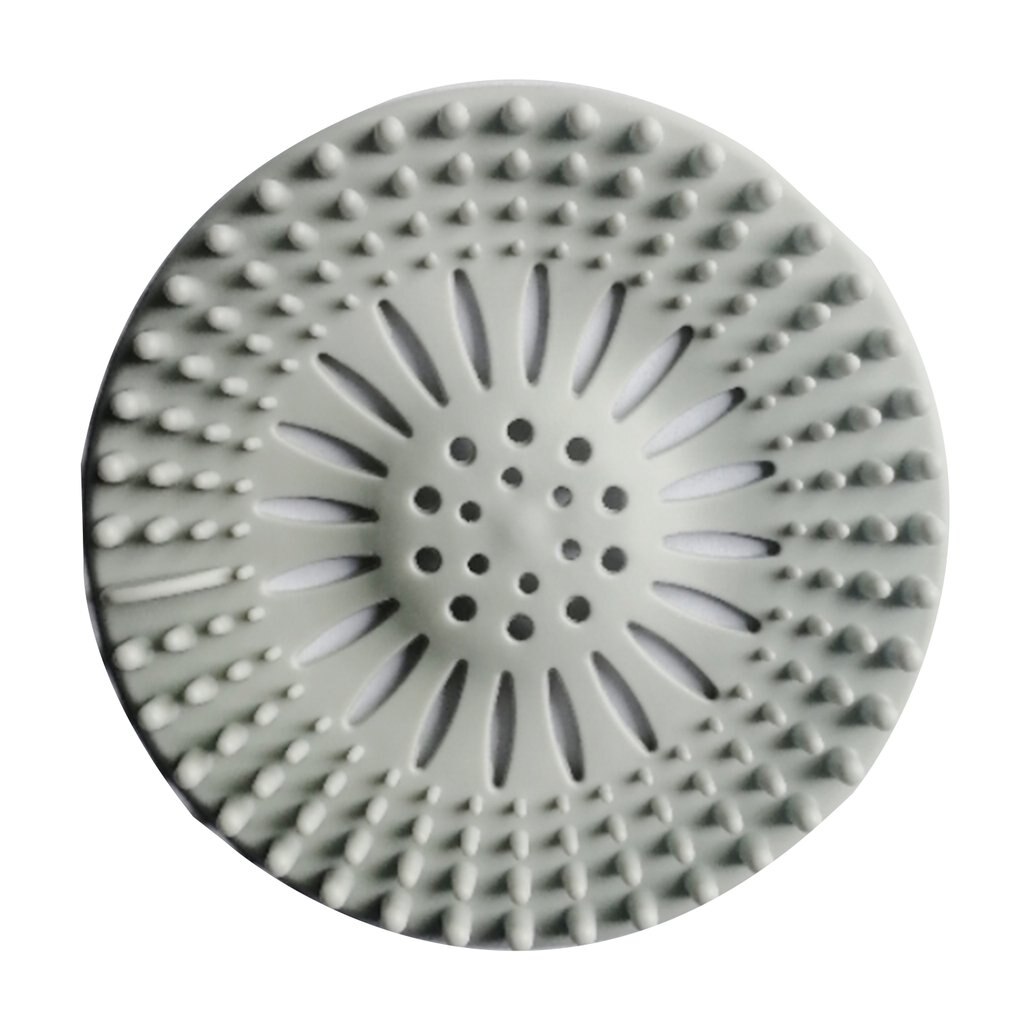 Runde gulvafløbsmåtte dækselpropp vandfilter brusebadafdækning vaske filter filter hårpropp til badeværelse køkken: Hvid