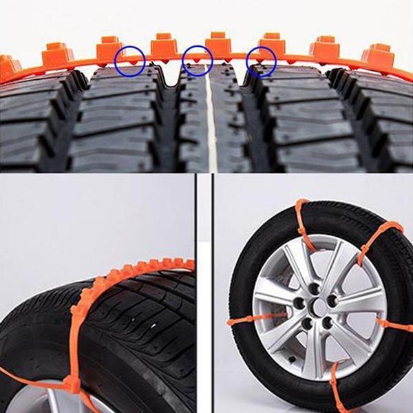 Anti Skid Cable Ties for Portable Vehicles Winter Tire Snow Adjustable Safety Double Snap Skid