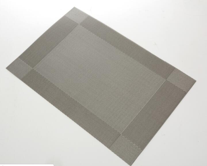 40*30cm Placemat mode pvc eettafel mat remblokjes kom pad onderzetters waterdicht tafelkleed pad anti -slip pad: Silver