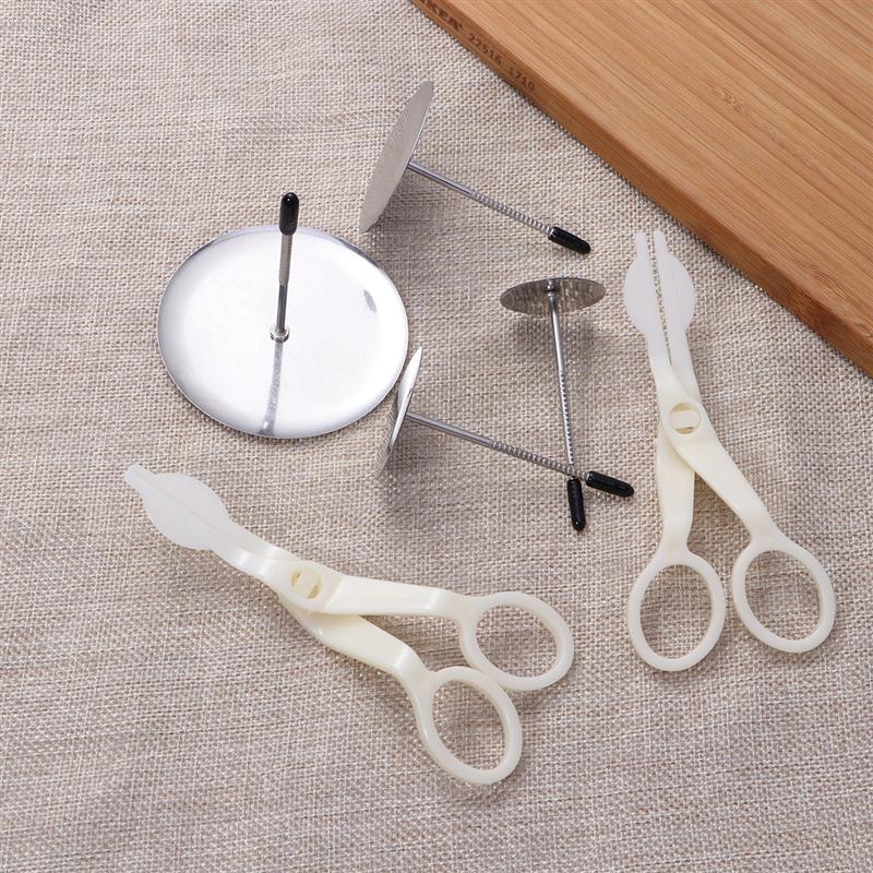 4 Stuks Rvs Cake Bakken Verwarming Core Bloem Decoreren Nagels Cake Cupcake Decor Gereedschap (L, diameter 5 Cm)