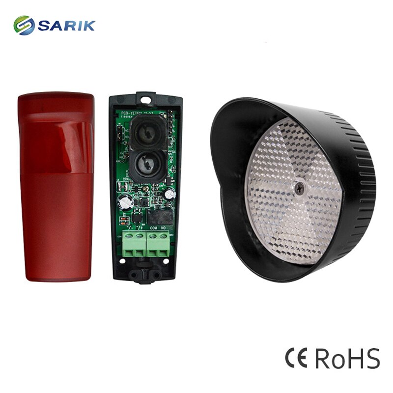 12M Infrared Alarm Detector Automated Gate Safe reflective Infrared Detector Swing Sliding Garage Gate Door Security Safety: 12M with cover