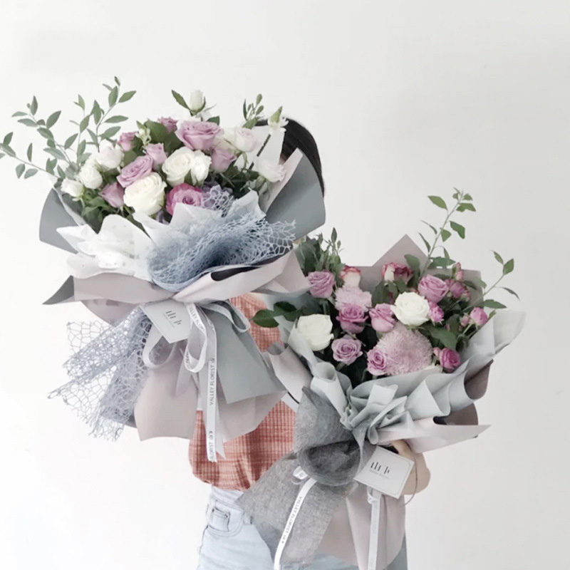 2Sheet 50*66cm Jacquard Wild Goose Net Flower Wrapped Yarn DIY Craft Party Valentine's Day Rose Bouquet Wrapping Mesh Gauze
