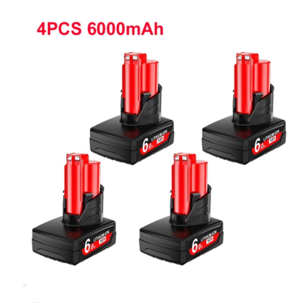 2 st.  m12- pack batterier till milwaukee 3000 mah litiumjonbatteri 48-11-2411 ersättning för milwaukee  xc 48-11-2410 48-11-2420 elverktyg