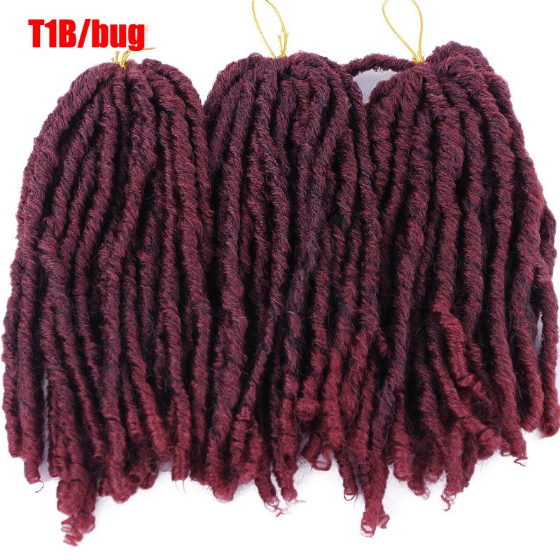 Nu Locs capelli intrecciati all'uncinetto ricci Ombre dea morbida Faux Locs estensione sintetica capelli africani per le donne: T1B bug  18inch