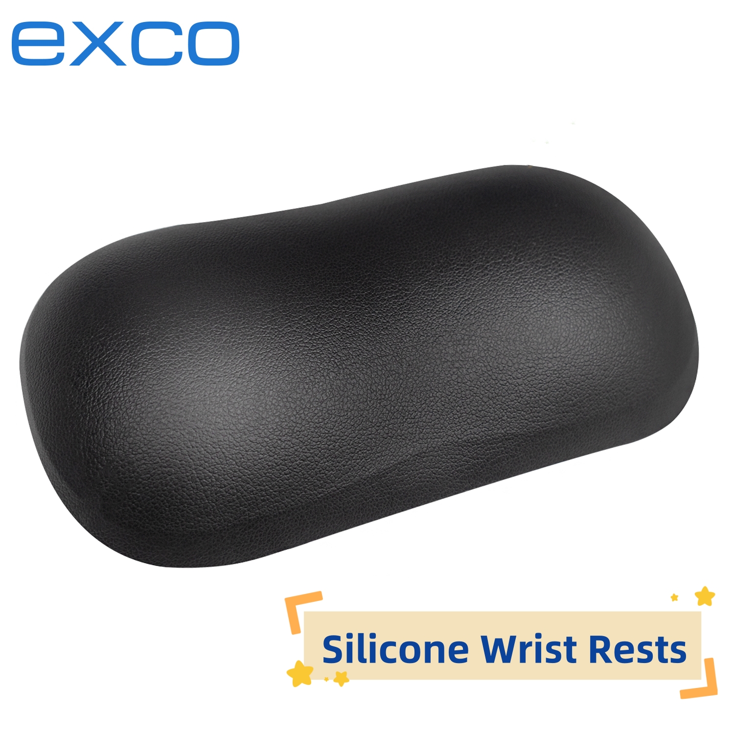 EXCO Silicone Mouse Wrist Rest Support Ergonomic Leather Surface Hand Rest Pad Cushion Non-Slip PU Base for Gaming Office Laptop