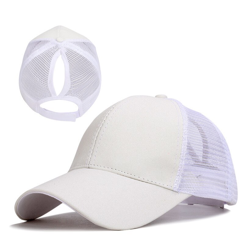 Vrai papa chapeau à l'été de camion de paillettes pour queue de cheval casquette de Baseball après l'ouverture prêle filet transfrontalier: WHITE