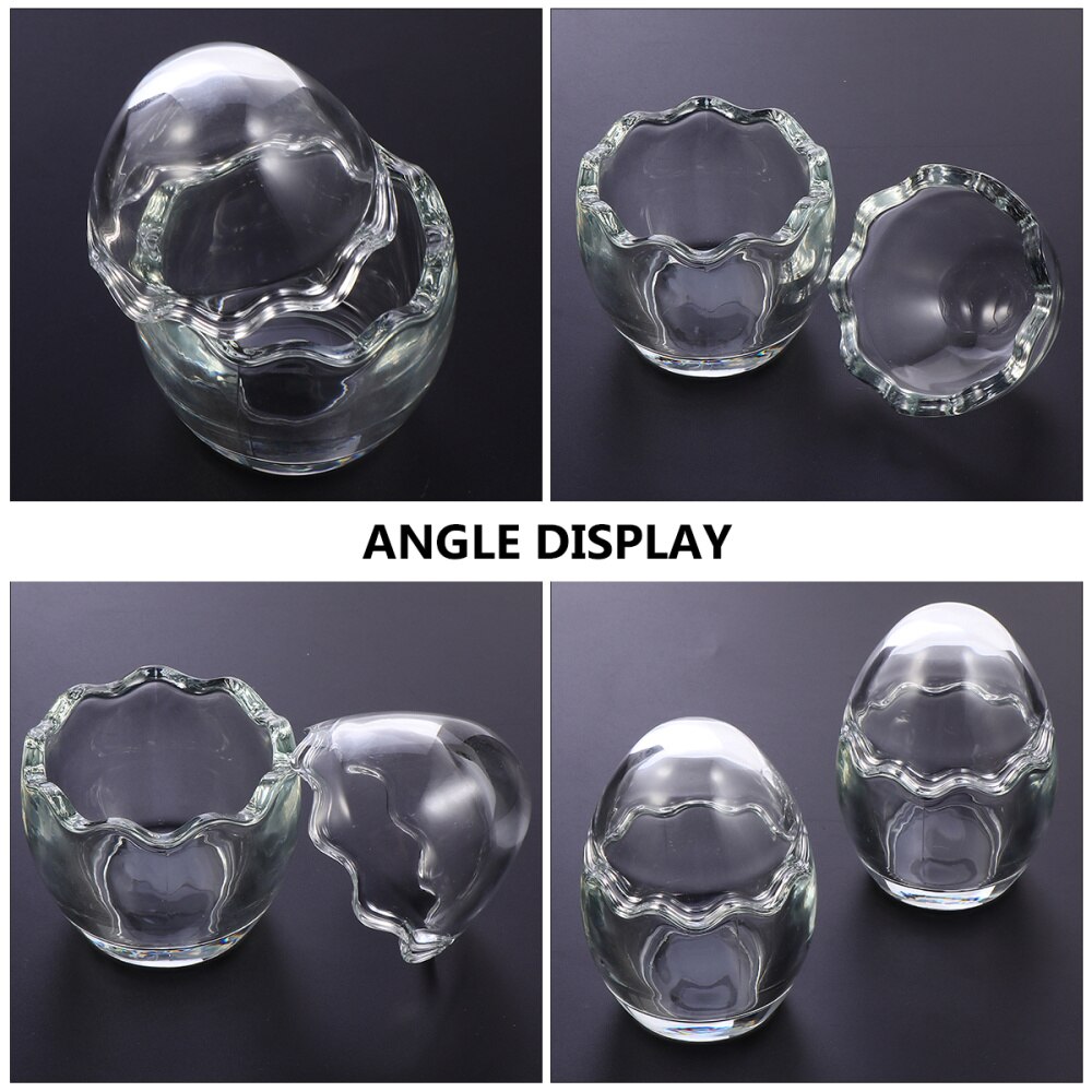 2pcs Pudding Cup Glass Cup Funny Egg Shape Yogurt Cup for Dessert Making