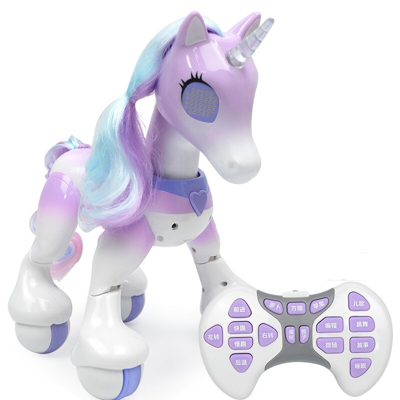 Télécommande électrique intelligente licorne cheval, Robot pour enfants, capteur tactile, Induction électronique, jouets éducatifs pour animaux de compagnie,
