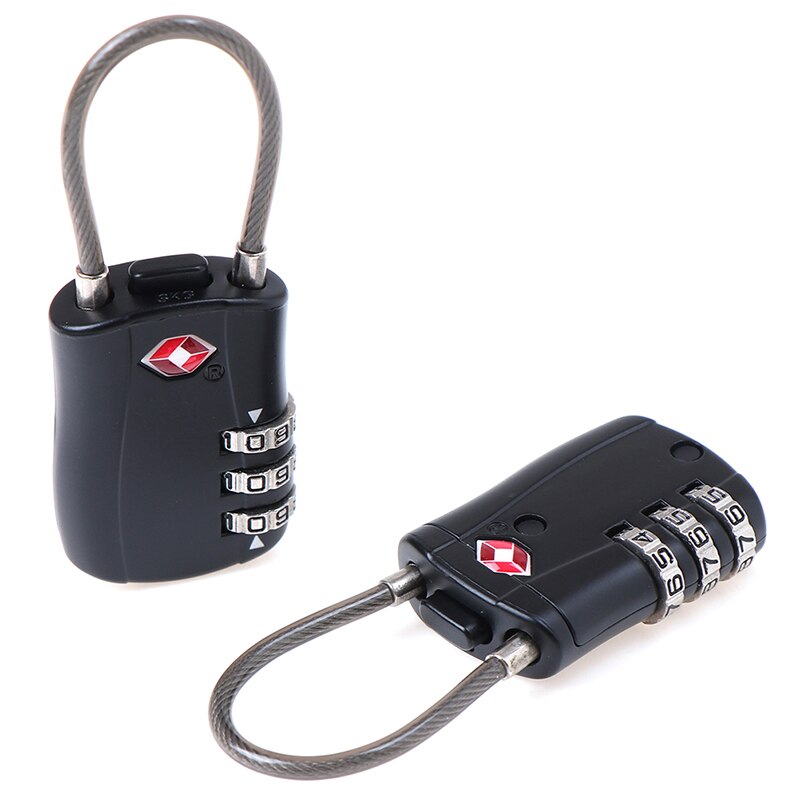 2Pcs/Set 3 Digit Black Luggage Lock Number Lock Luggage Travel Luggage Trolley Lock Top