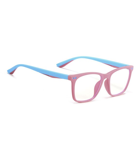 L.viscount brand firkantet blåt lys blokerende briller børn optiske børn dreng briller  tr90 fleksibel lyserød ramme diopter briller: Lyserød