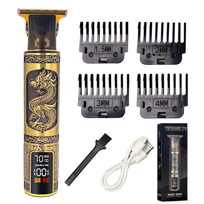 Men's Shaver Hair Clipper Electric shaver Barber trimmer Hair Cutting machine for men Electric Razor beard shaving: T9 Dragon LCD