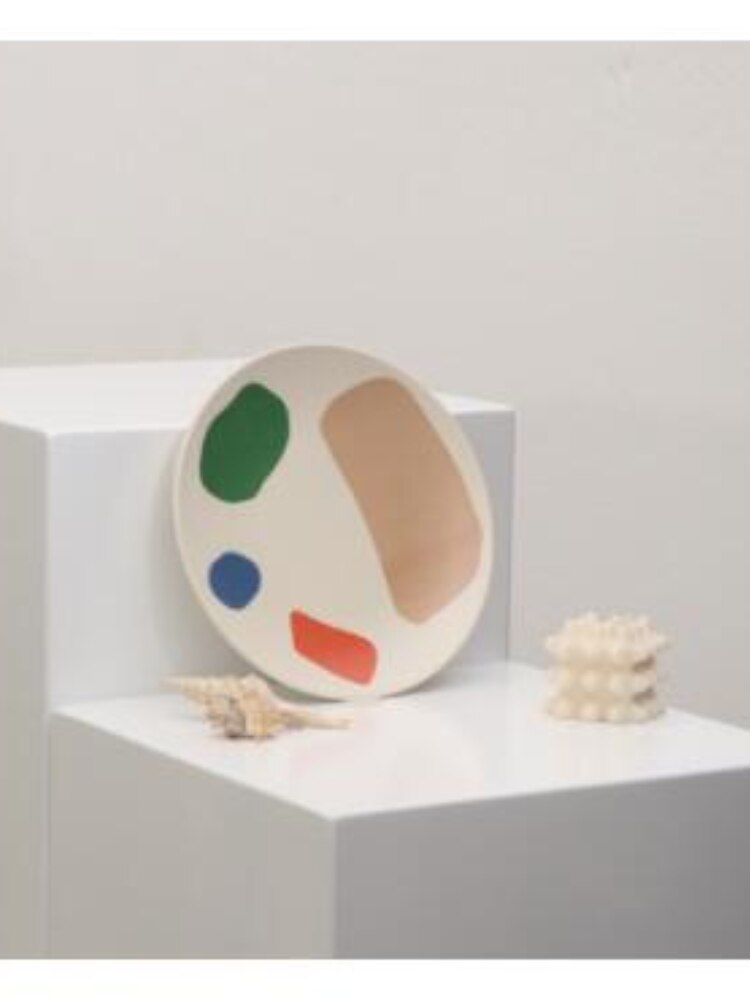 Assiette de pique-nique nordique en fibre de bambou, peinte à la main, vaisselle pour enfants, fournitures de cuisine écologiques, 1 pièce: 8 inches2