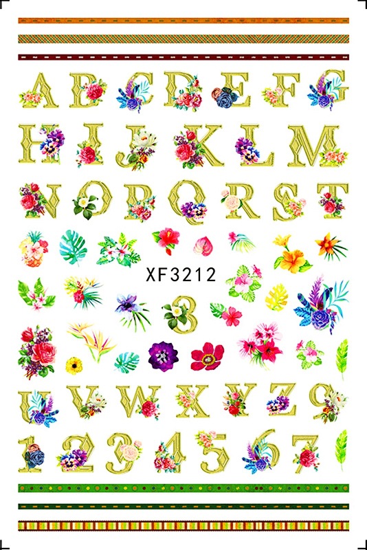 DIY Chinesische Neue Jahr Nagel Aufkleber Selbst Klebe Japanischen Decals Tipps Leopard Frühling Lavendel Nagel Kunst Blume Aufkleber Für NäGel: XF3212
