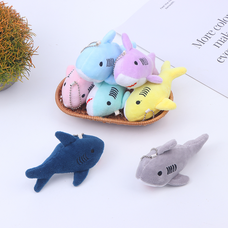 Veelkleurige cartoon haai pluche sleutelhanger - schattige knuffelhanger voor kinderen en volwassenen