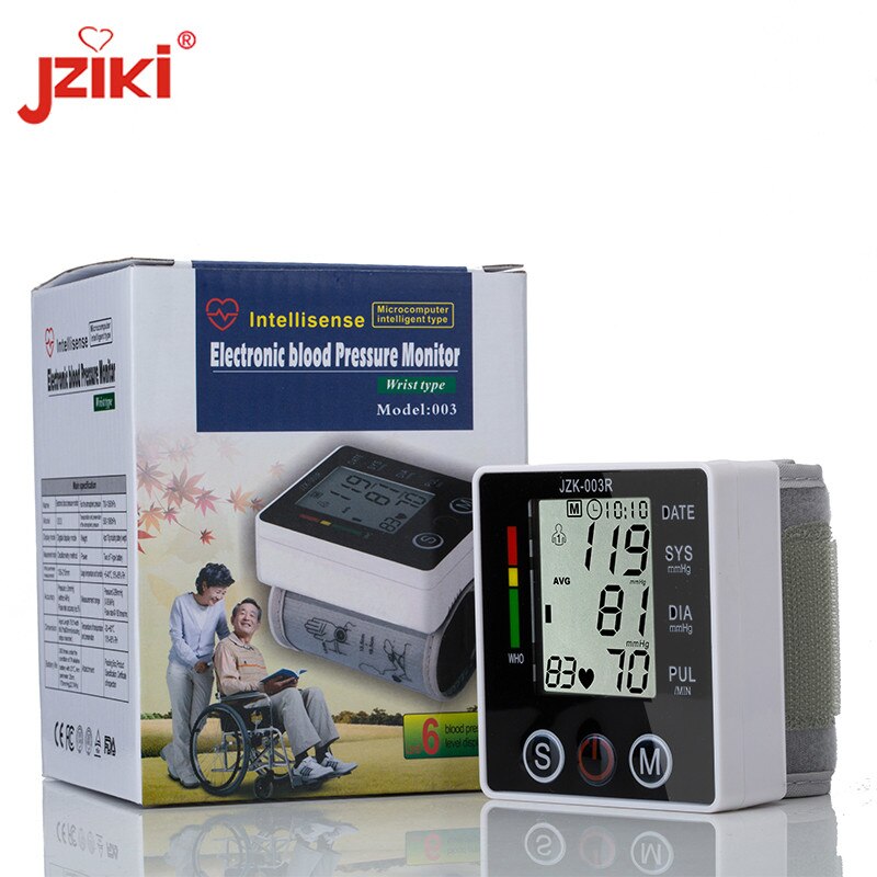 JZIKI poignet tensiomètre anglais ou russe voix sphygmomanomètre Portable poignet pression artérielle compteur moniteur de santé