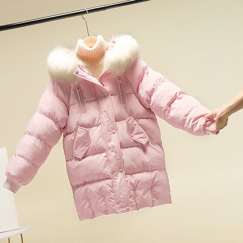 neue Winter Jacke Frauen Parka Große Pelz Mit Kapuze Dicke Daunen Baumwolle Parkas Weibliche Jacke Warme verlieren Mantel Lässig Outwear p1016