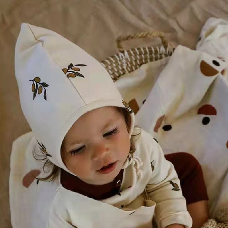 Chapeau de printemps à fleurs pour bébé, Turban, imprimé à pois, coupe-vent pour nourrissons, Bonnet de Protection des oreilles en coton doux pour enfant, fille et garçon