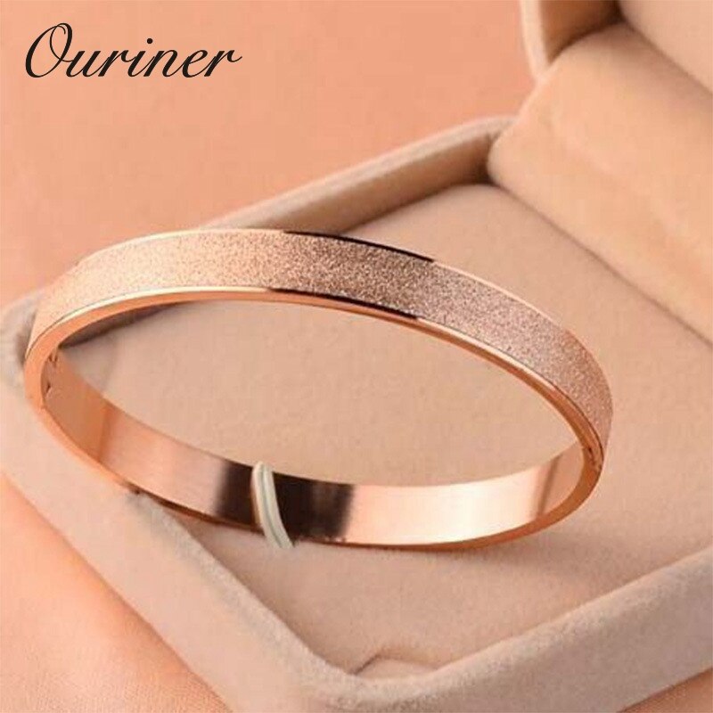 Schmuck Luxus Liebe Gold Armbänder & Armreifen Sandähnliche Matt Armbänder Für Frauen Männer Paar Kühlen Schmuck K0061