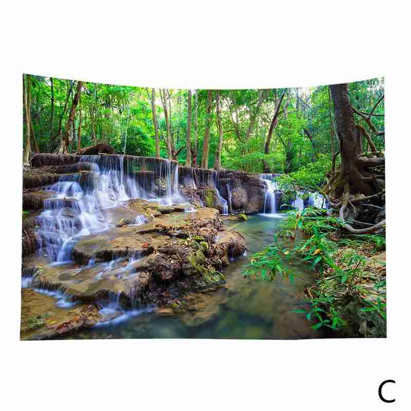 Foresta Pianta Paesaggio Arazzo Paesaggio Naturale Arazzo Mandala Coperte E plaid Parete hippy Indiano Della Boemia sospeso arredamento Copriletto C4T0: C