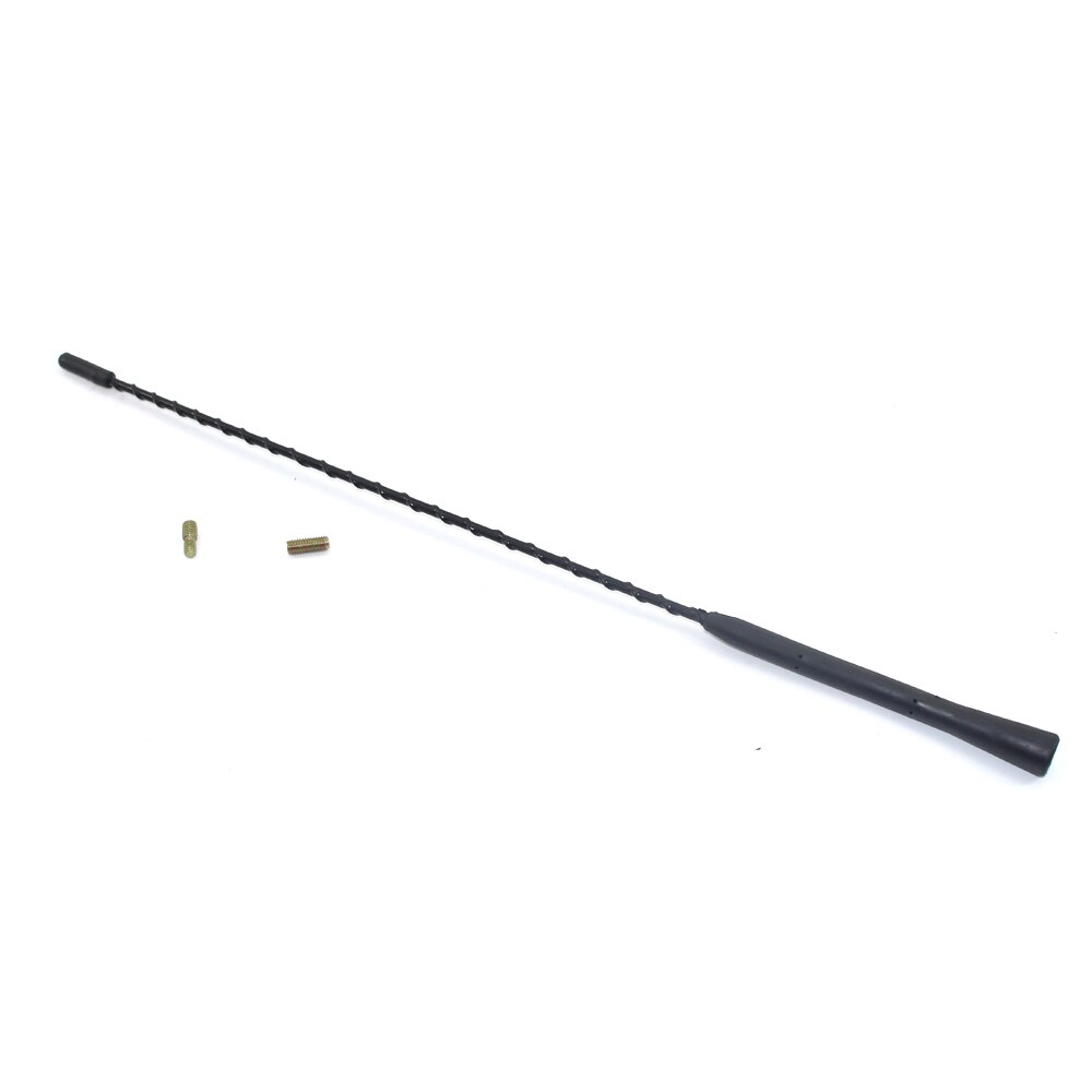 Antenne de voiture en métal véritable | Mât universel noir de 16 pouces à visser court