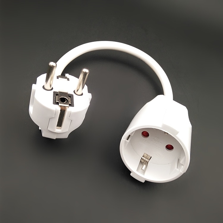 Wit 0.5 M EU Duitse plug socket extension power kabel IEC320 16A 250 V man-vrouw server netsnoer 0.75 vierkante