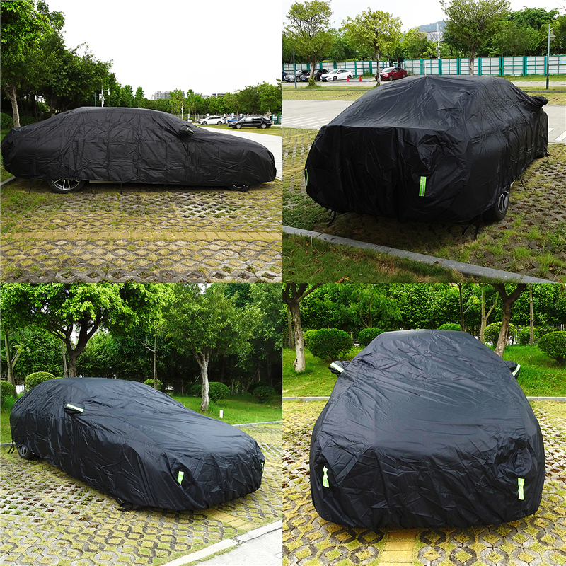 Universal SUV/Sedan Full Car Covers Outdoor Waterproof Sun Rain Snow Protection UV Car Zipper Black Car Case Cover S-XXL
