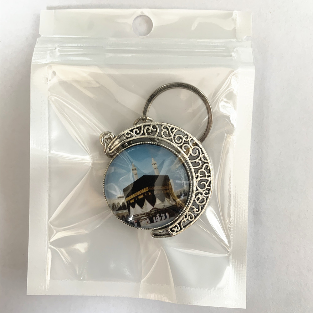 Kaaba Crystal Keychain Muslim Ramadan Both Side Key Ring