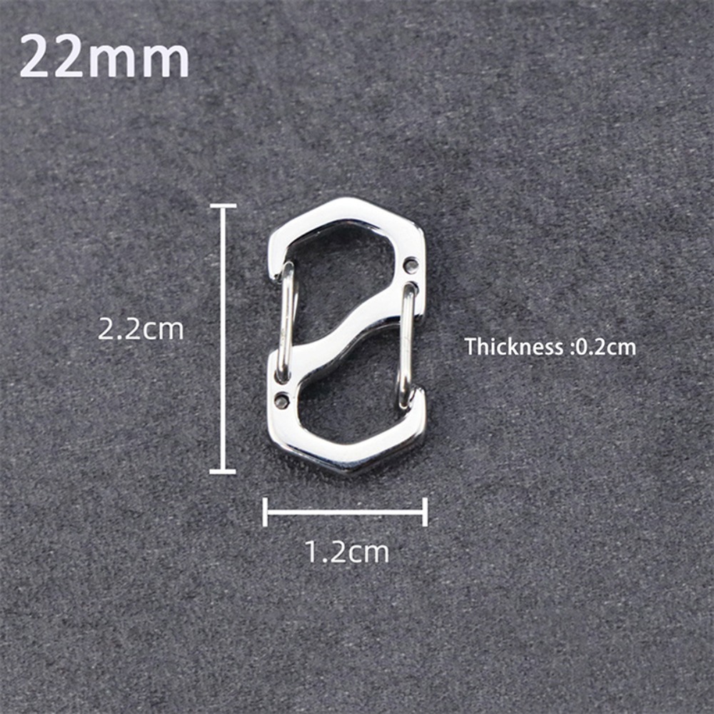 Mosquetón tipo S de acero inoxidable con hebilla para mochila, Mini mochilas para exteriores, gancho para equipaje, herramienta de bloqueo de llave antirrobo, 10 Uds.: Verde