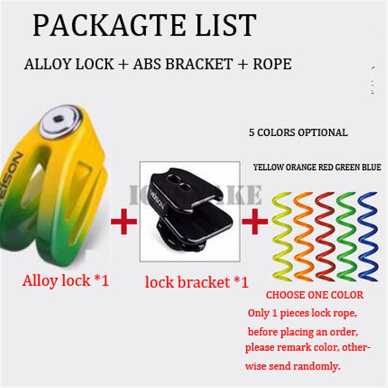 Blokada do motocykla Alarm dla Moto Security zamek do hamulca tarczowego wodoodporny antykradzieżowy motocykl blokada rowerowa Alarm motocyklowy rower: ALLOY GN OG D SET