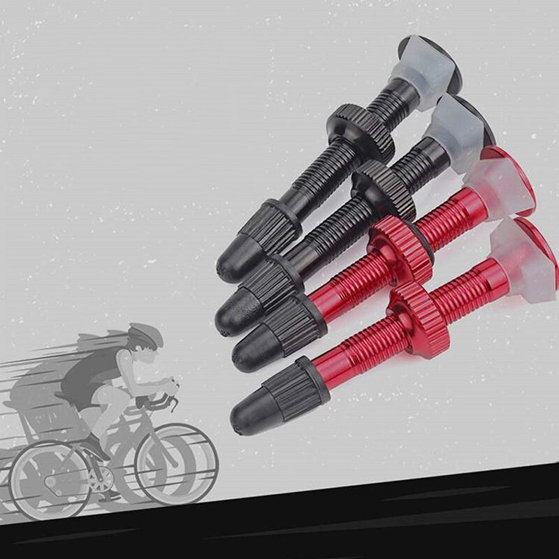 1 Paar Fiets Mountain 48/60Mm Valve Voor Road Tubeless Velg Legering Of Messing Stem Messing Kern W/ Cap & Tool