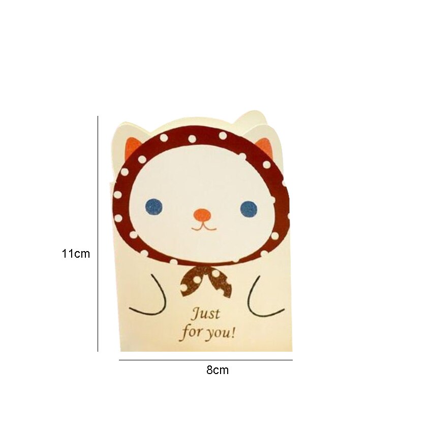 10Pcs/lot Cute animal cartoon Mini Card party invitation Greeting Card Birthday Message Cards