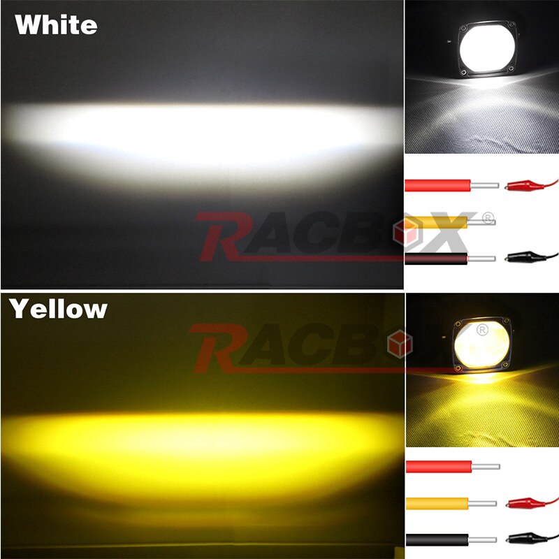 2Inch LED Work Light Black/Red Square LED Driving Light LED Pods White Yellow light 20W 2500LM For Offroad Car Truck SUV Boat