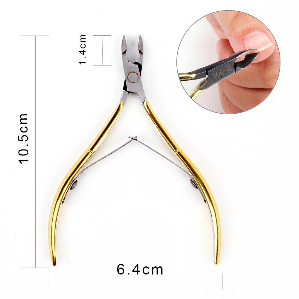 Fingernail Toenail Cuticle Nipper Trimming Stainless Steel Nail Clipper Scissor Cutter Cuticle Plier Manicure Tools: Gold