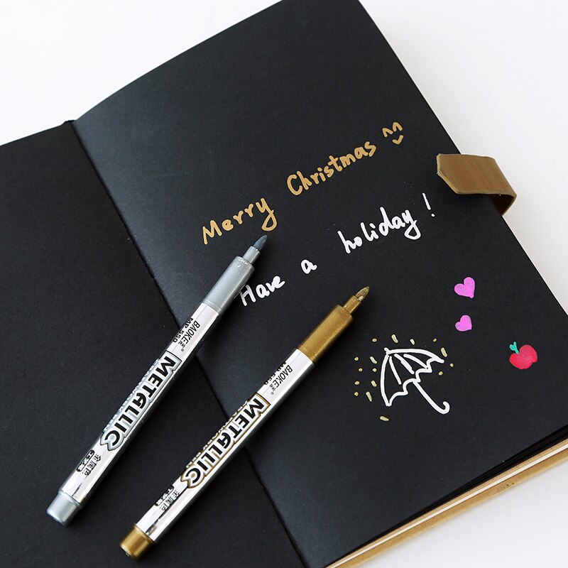 1-stück Metallischen Marker Stift DIY Karte Silber und Gold Farbe Stifte für Schwarz Papier/Glas/stoff/Holz/Felsen/Keramik/CD/Becher